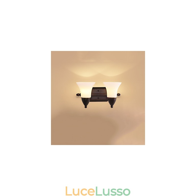 Finitura rustica in ossido nero per protezione degli occhi Applique da parete con luce ambientale