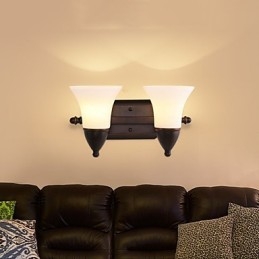 Finitura rustica in ossido nero per protezione degli occhi Applique da parete con luce ambientale