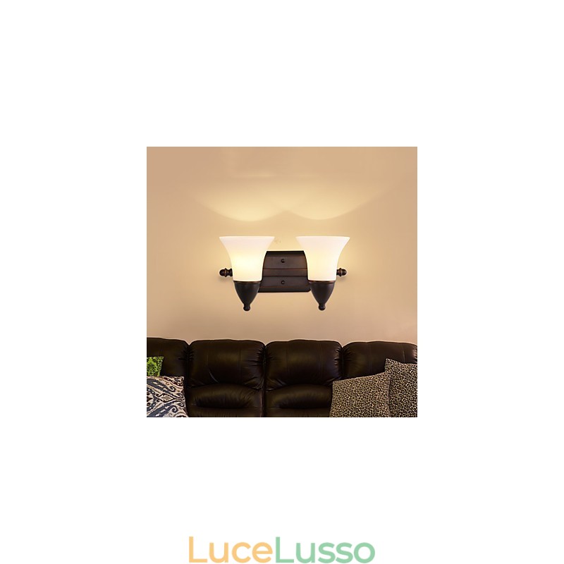 Finitura rustica in ossido nero per protezione degli occhi Applique da parete con luce ambientale
