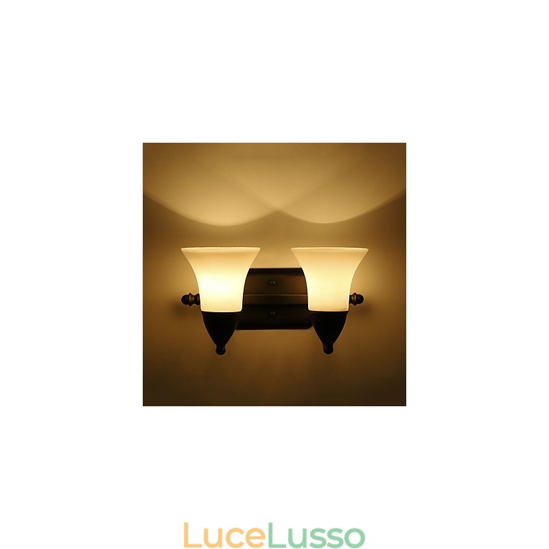 Finitura rustica in ossido nero per protezione degli occhi Applique da parete con luce ambientale