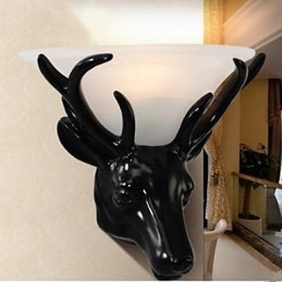 Lampada da parete moderna e contemporanea a forma di testa di cervo, lampada da parete creativa per soggiorno e camera da letto