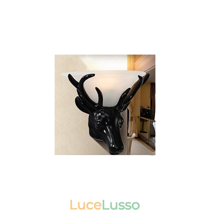 Lampada da parete moderna e contemporanea a forma di testa di cervo, lampada da parete creativa per soggiorno e camera da letto