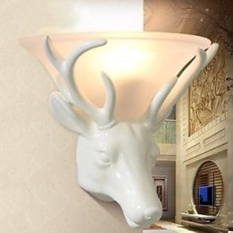 Lampada da parete moderna e contemporanea a forma di testa di cervo, lampada da parete creativa per soggiorno e camera da letto