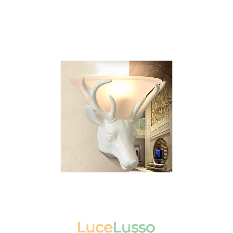 Lampada da parete moderna e contemporanea a forma di testa di cervo, lampada da parete creativa per soggiorno e camera da letto