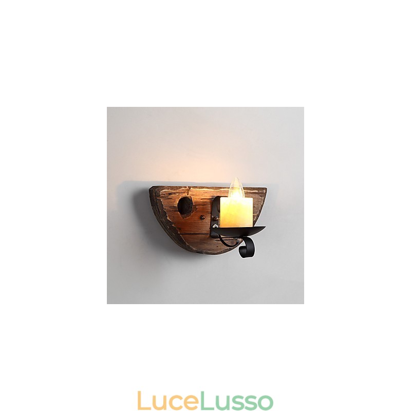 Dipinto rustico Lodge Caratteristica per applique da parete in stile Mini Uplight Applique da parete