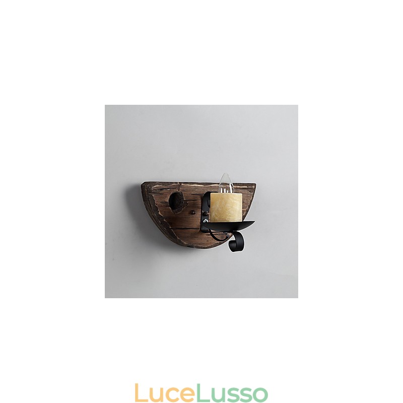Dipinto rustico Lodge Caratteristica per applique da parete in stile Mini Uplight Applique da parete