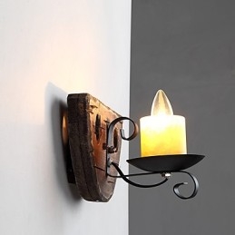 Dipinto rustico Lodge Caratteristica per applique da parete in stile Mini Uplight Applique da parete