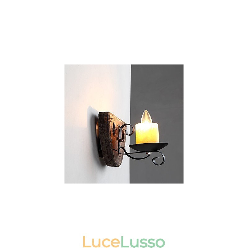 Dipinto rustico Lodge Caratteristica per applique da parete in stile Mini Uplight Applique da parete