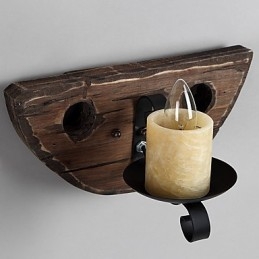 Dipinto rustico Lodge Caratteristica per applique da parete in stile Mini Uplight Applique da parete