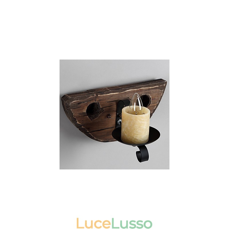 Dipinto rustico Lodge Caratteristica per applique da parete in stile Mini Uplight Applique da parete