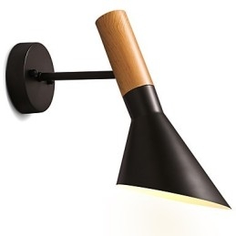 Applique da parete in metallo effetto legno in stile nord Europa, angolo di luce regolabile per soggiorno e ristorante