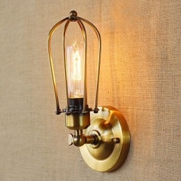 Semplice caratteristica di placcatura galvanica retrò vintage country per applique da parete con luce ambientale in stile mini