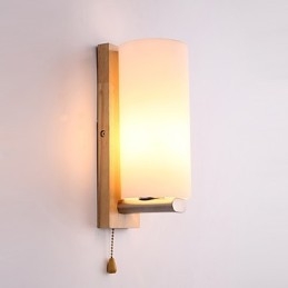 Novità Country Feature per Mini Style Protezione degli occhi Luce ambientale Applique da parete Lampada da parete Lampada da comodino in legno di ceppo