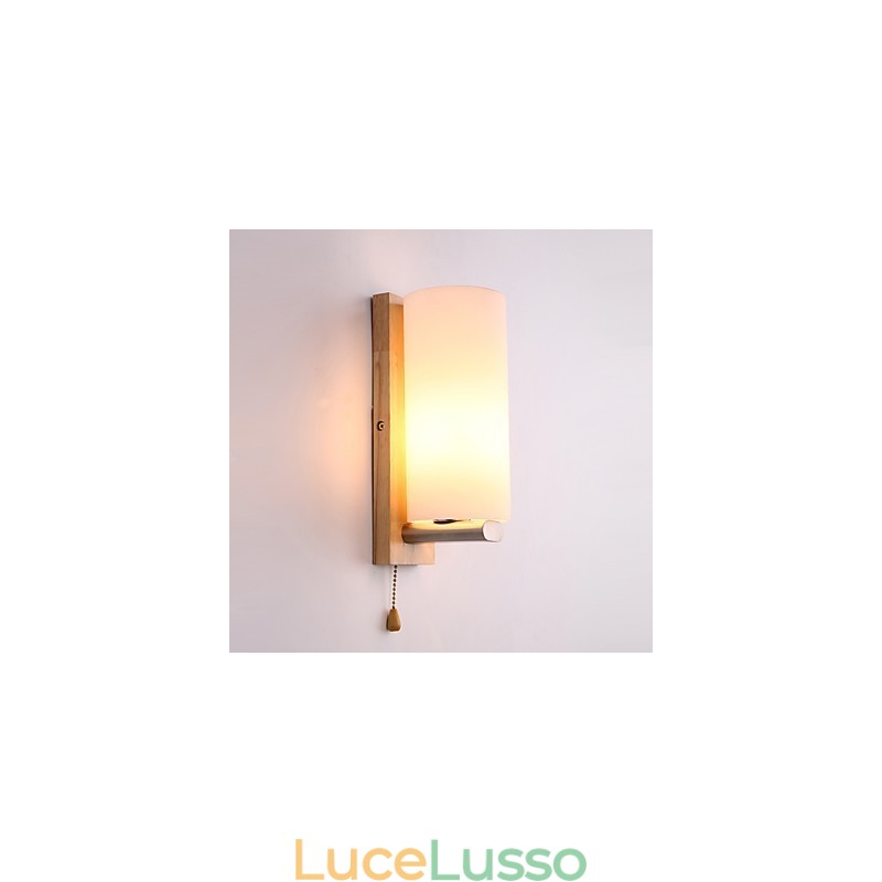 Novità Country Feature per Mini Style Protezione degli occhi Luce ambientale Applique da parete Lampada da parete Lampada da comodino in legno di ceppo