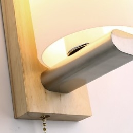 Novità Country Feature per Mini Style Protezione degli occhi Luce ambientale Applique da parete Lampada da parete Lampada da comodino in legno di ceppo