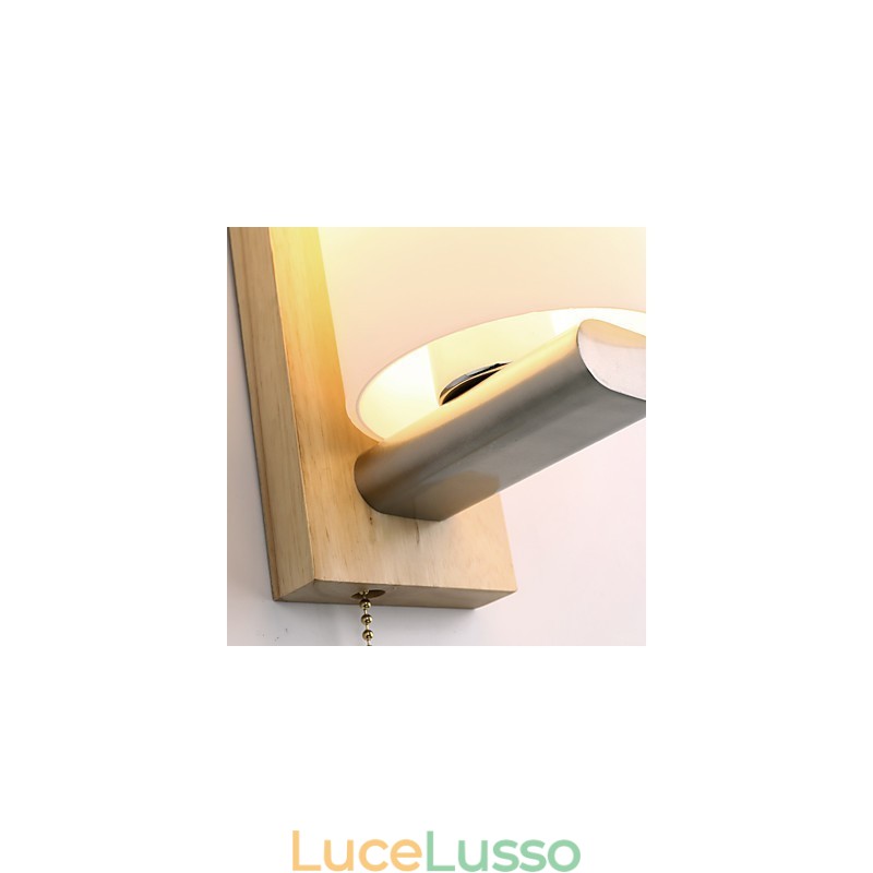 Novità Country Feature per Mini Style Protezione degli occhi Luce ambientale Applique da parete Lampada da parete Lampada da comodino in legno di ceppo