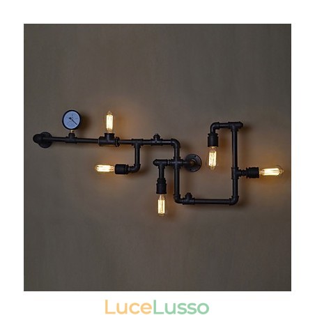 Loft Industrial Wall Lights Antique Edison Wall Lights con lampadine Vintage Pipe Wall Lamp per l'illuminazione del soggiorno Loft Industrial Wall Lights Antique Edison Wall Lights con lampadine Vintage Pipe Wall Lamp per l'illuminazione del soggiorno