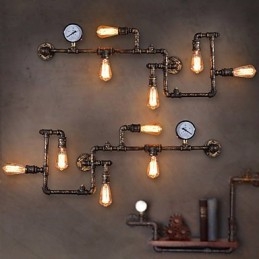 Loft Industrial Wall Lights Antique Edison Wall Lights con lampadine Vintage Pipe Wall Lamp per l'illuminazione del soggiorno