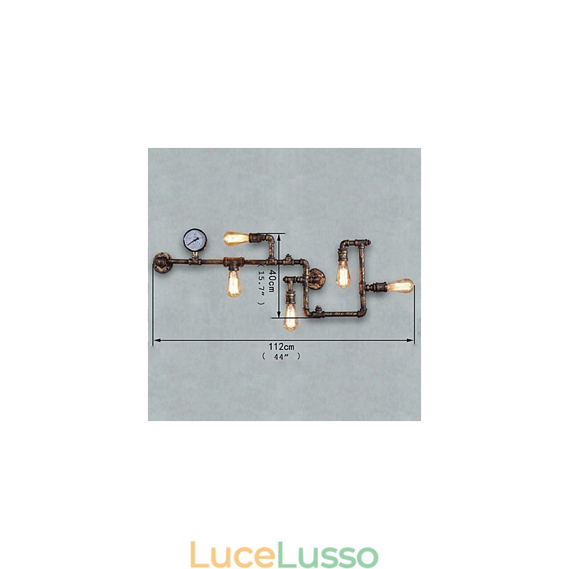 Loft Industrial Wall Lights Antique Edison Wall Lights con lampadine Vintage Pipe Wall Lamp per l'illuminazione del soggiorno