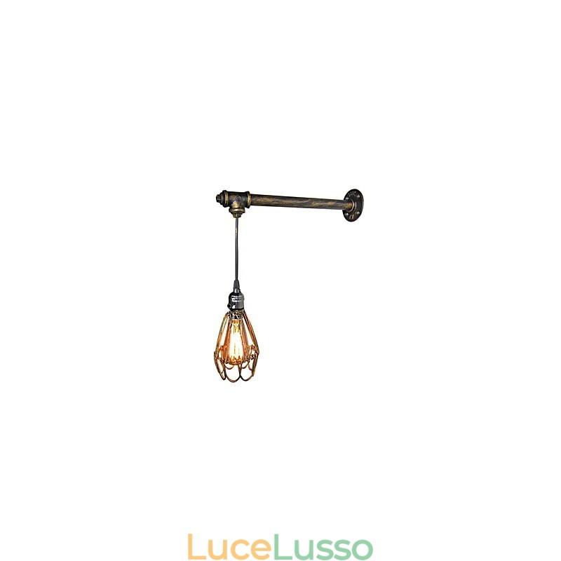 Lampada da parete vintage Loft ristorante bar corridoio bar lampada da parete in gabbia di ferro industria illuminazione con tubi di ferro