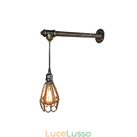 Lampada da parete vintage Loft ristorante bar corridoio bar lampada da parete in gabbia di ferro industria illuminazione con tubi di ferro Lampada da parete vintage Loft ristorante bar corridoio bar lampada da parete in gabbia di ferro industria illuminazione con tubi di ferro