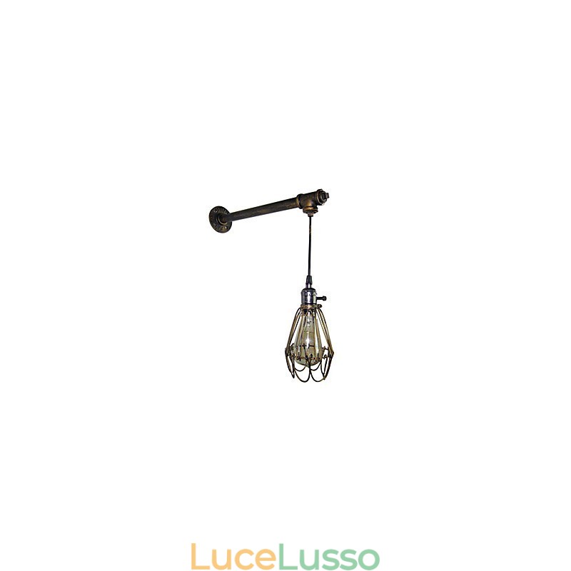 Lampada da parete vintage Loft ristorante bar corridoio bar lampada da parete in gabbia di ferro industria illuminazione con tubi di ferro