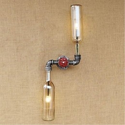Applique da parete rustica in ottone per luce ambientale, applique da parete ambra