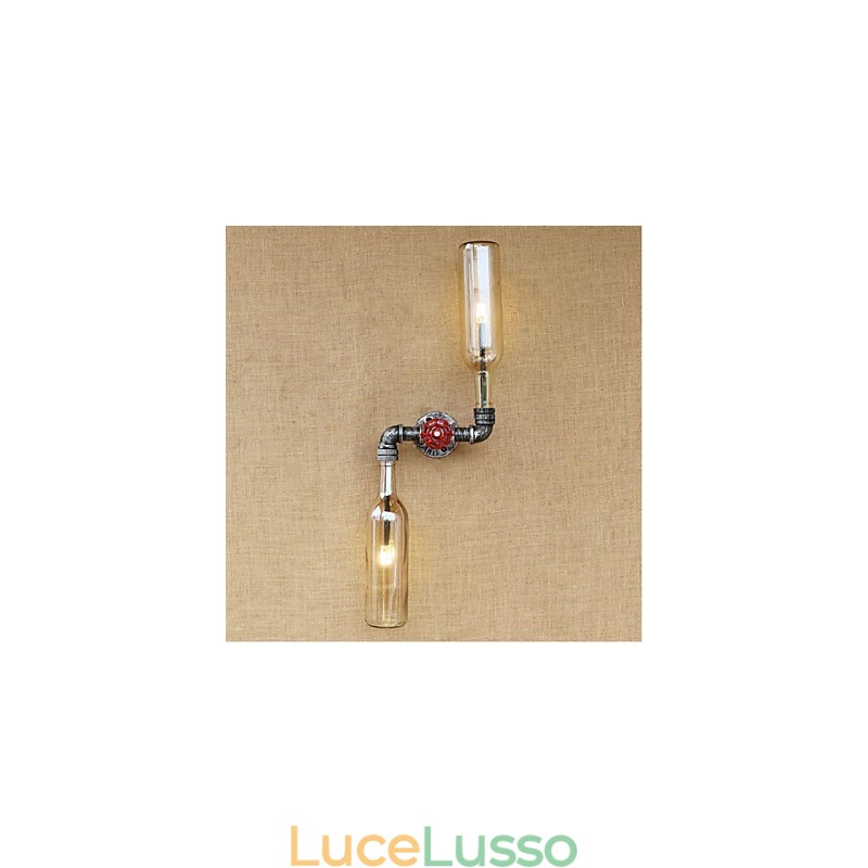 Applique da parete rustica in ottone per luce ambientale, applique da parete ambra