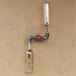 Applique da parete rustica in ottone per luce ambientale, applique da parete ambra