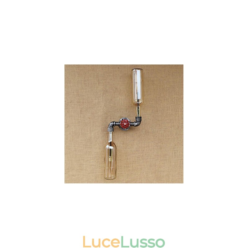 Applique da parete rustica in ottone per luce ambientale, applique da parete ambra