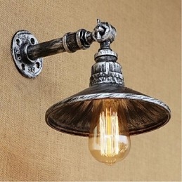 Lampada da parete in stile industriale con tubo dell'acqua nordico, luce da parete in argento