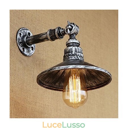 Lampada da parete in stile industriale con tubo dell'acqua nordico, luce da parete in argento Lampada da parete in stile industriale con tubo dell'acqua nordico, luce da parete in argento
