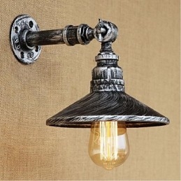 Lampada da parete in stile industriale con tubo dell'acqua nordico, luce da parete in argento