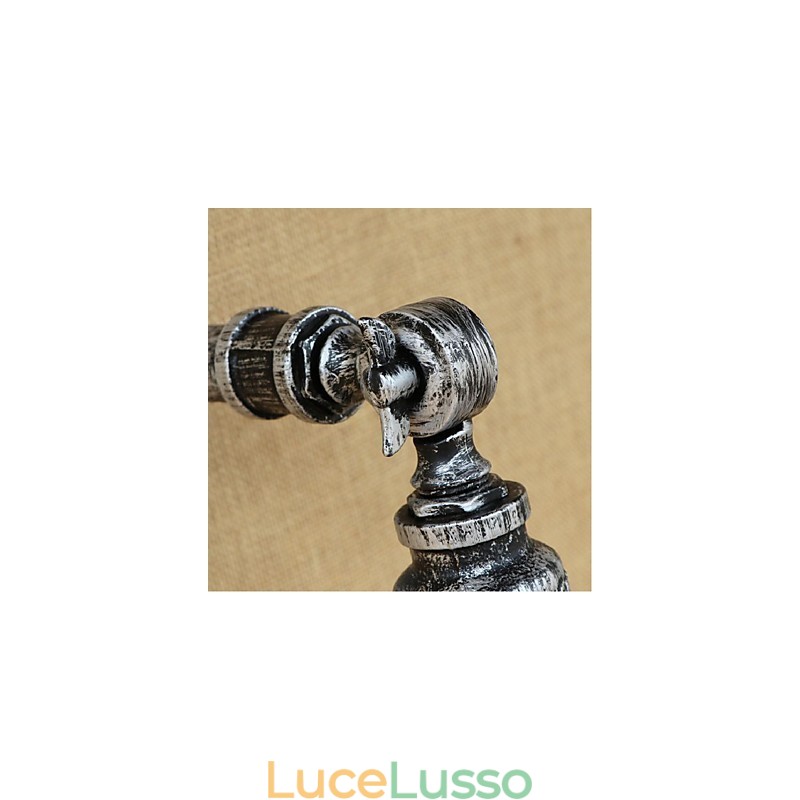 Lampada da parete in stile industriale con tubo dell'acqua nordico, luce da parete in argento