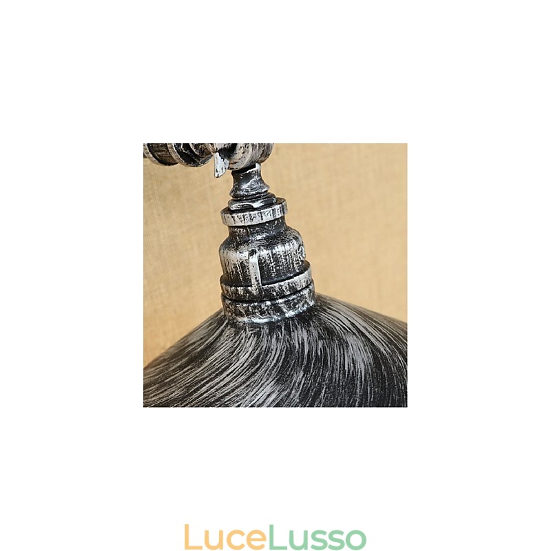 Lampada da parete in stile industriale con tubo dell'acqua nordico, luce da parete in argento