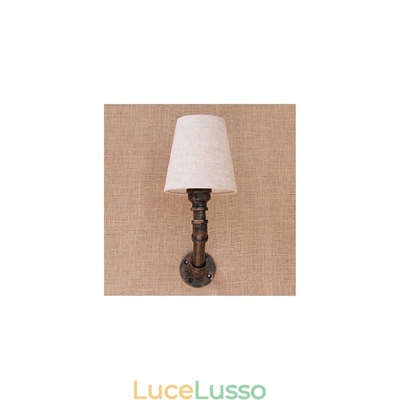 Applique da parete rustica in ottone per luce ambientale