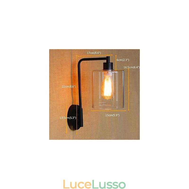 Finitura rustica in ossido nero per la luce ambientale del braccio oscillante