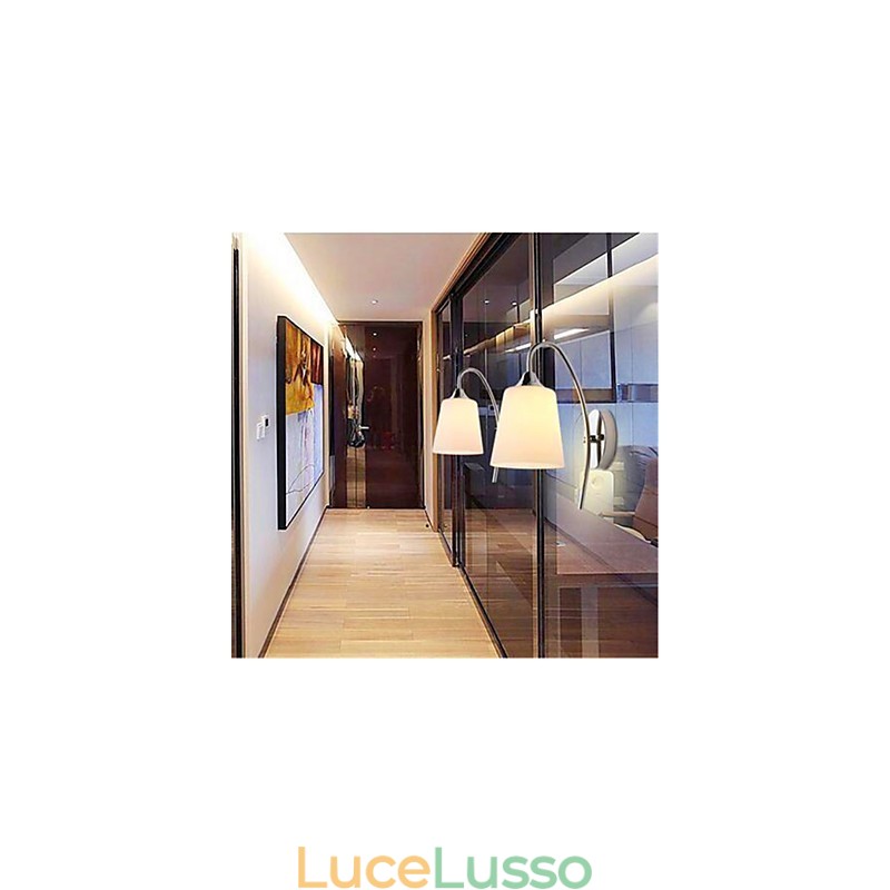 Lampada da parete moderna e minimalista in vetro per comodino e corridoio della camera d'albergo