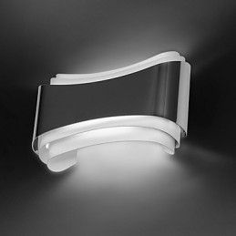 Applique da parete con funzione cromata moderna e contemporanea integrata per luce ambientale
