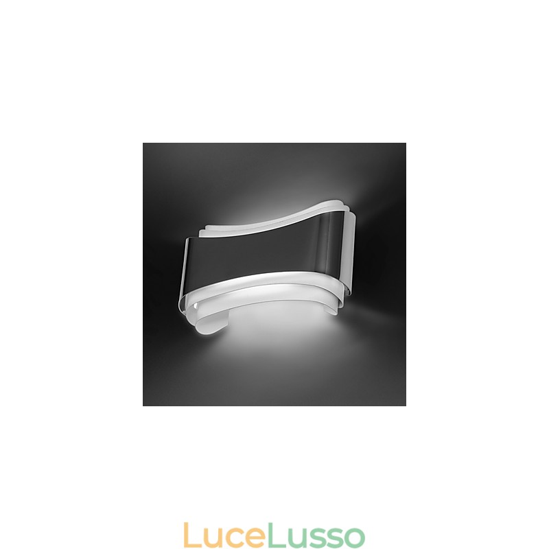 Applique da parete con funzione cromata moderna e contemporanea integrata per luce ambientale