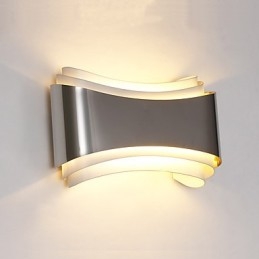 Applique da parete con funzione cromata moderna e contemporanea integrata per luce ambientale