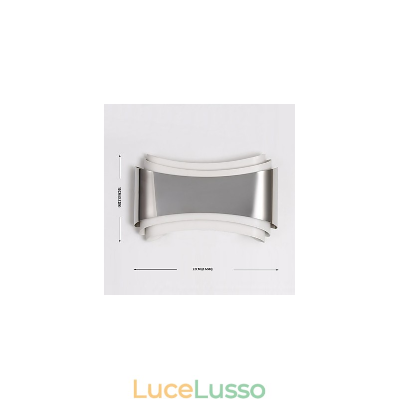 Applique da parete con funzione cromata moderna e contemporanea integrata per luce ambientale