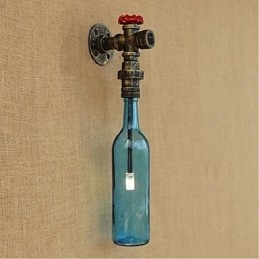 Interruttore a parete con lampada da parete a forma di bottiglia di tubo dell'acqua