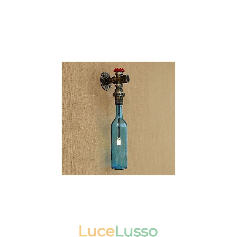 Interruttore a parete con lampada da parete a forma di bottiglia di tubo dell'acqua