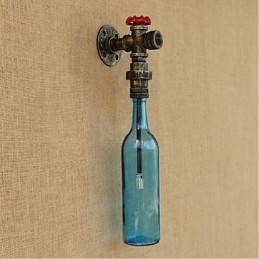 Interruttore a parete con lampada da parete a forma di bottiglia di tubo dell'acqua
