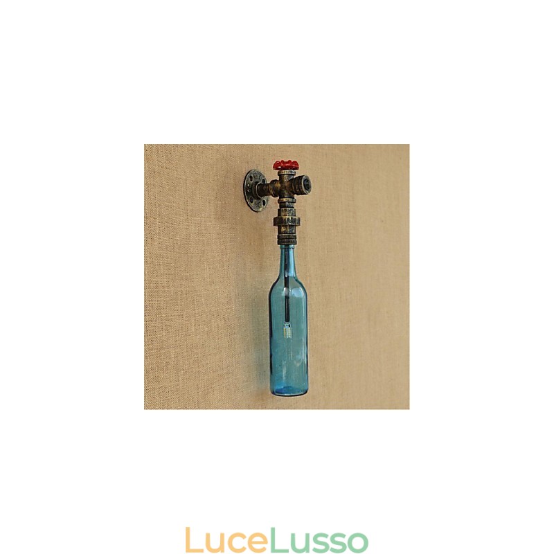 Interruttore a parete con lampada da parete a forma di bottiglia di tubo dell'acqua