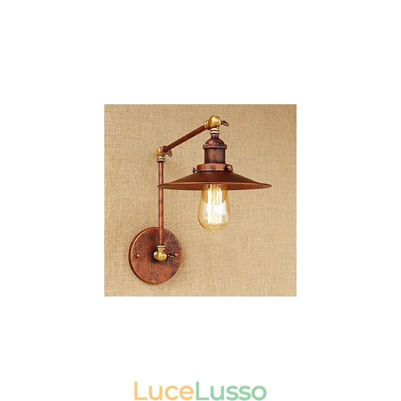 Applique da parete pieghevole retrattile retrò nostalgica industriale a braccio lungo, mezza arrugginita