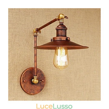 Applique da parete pieghevole retrattile retrò nostalgica industriale a braccio lungo, mezza arrugginita Applique da parete pieghevole retrattile retrò nostalgica industriale a braccio lungo, mezza arrugginita