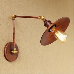 Applique da parete pieghevole retrattile retrò nostalgica industriale a braccio lungo, mezza arrugginita