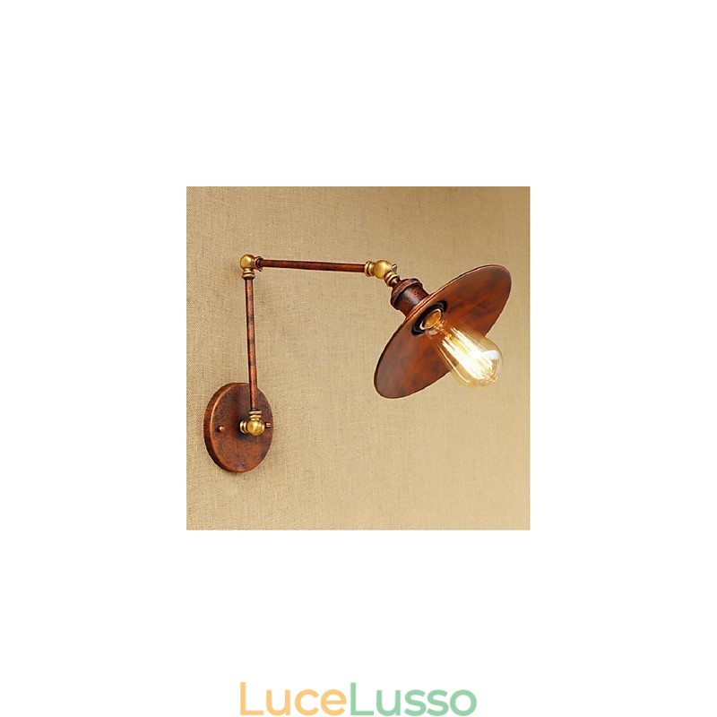 Applique da parete pieghevole retrattile retrò nostalgica industriale a braccio lungo, mezza arrugginita